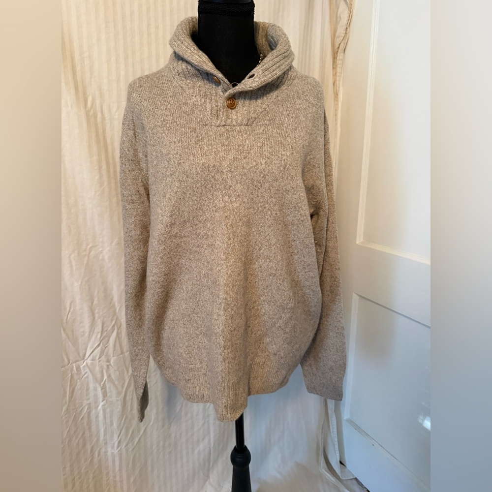 J. Crew Tan shawl collar sweater